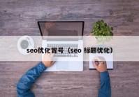 seo优化冒号（seo 标题优化）