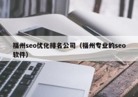 福州seo优化排名公司（福州专业的seo软件）