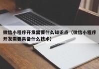 微信小程序开发需要什么知识点（微信小程序开发需要具备什么技术）